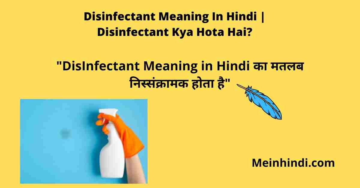 Disinfectant Meaning In Hindi