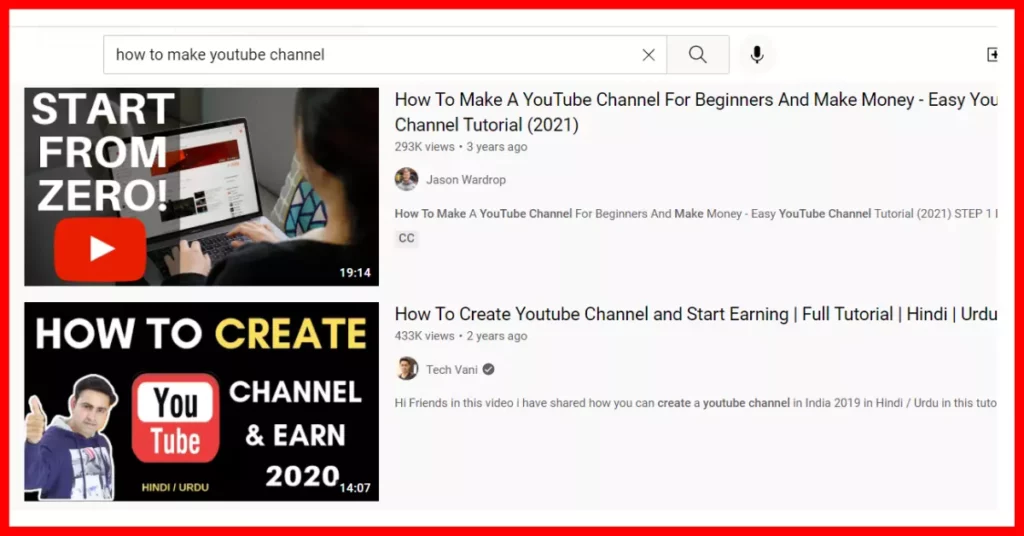 Search results on youtube of How to Make A Youtube Channel with creative commons attribution 