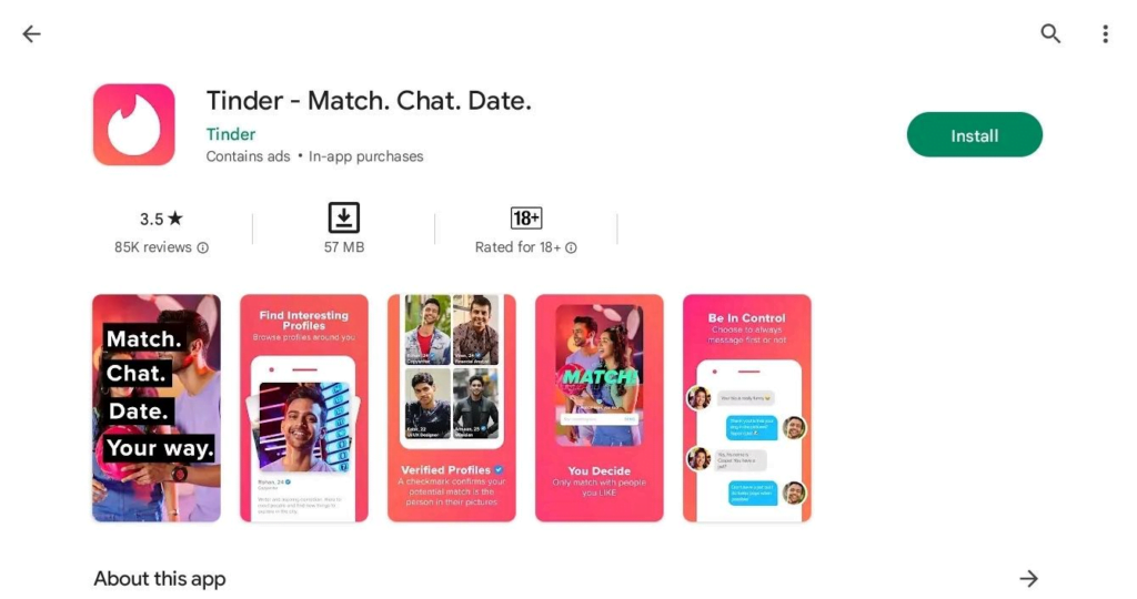 टिंडर ऐप डाउनलोड करें और लड़की से बात करें (Tinder App Download) 