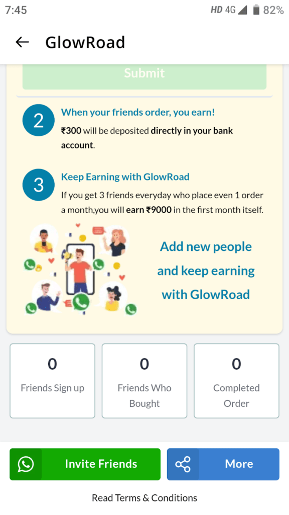 Glowroad ऐप को रेफर करके पैसे कमाए